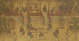 Một phần bức tranh “Tiểu nhã nam hữu gia ngư thiên thư họa quyển” của Mã Hòa Chi thời Nam Tống. (Ảnh: Tài sản công)